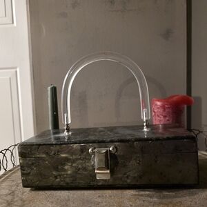 Llewellyn Inc - Vintage Lucite Handle Marble Box